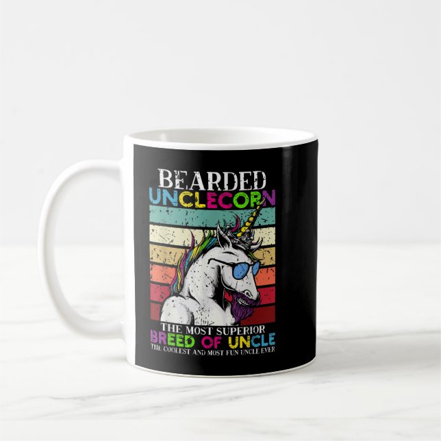 Bearded Unclecorn Uncle Unicorn Men Funny 463 Coffee Mug (Left)