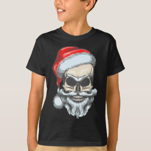 Bearded Vintage Skull Santa Claus Christmas Pajama T-Shirt
