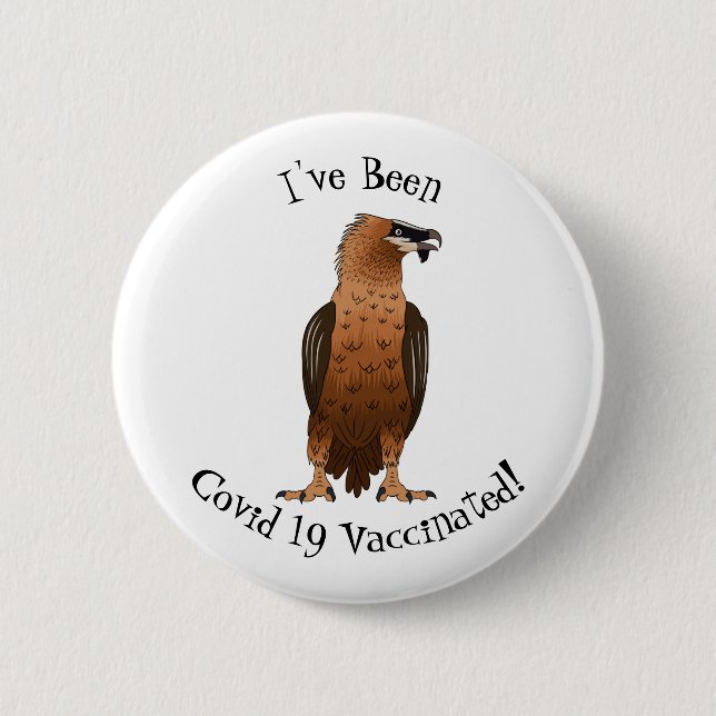 Bearded Vulture cartoon illustration 2 Inch Round Button (Front)