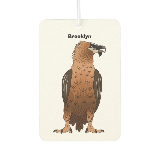 Bearded Vulture cartoon illustration Air Freshener (Front)