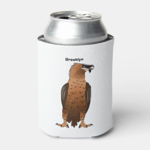 Bearded Vulture cartoon illustration  Can Cooler