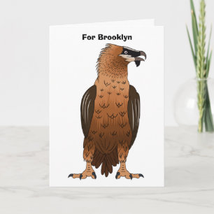 Bearded Vulture cartoon illustration Card