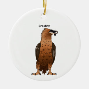 Bearded Vulture cartoon illustration  Ceramic Ornament