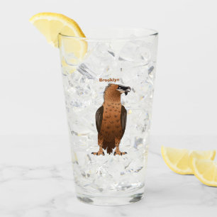 Bearded Vulture cartoon illustration Glass