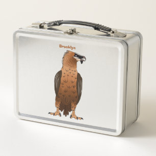 Bearded Vulture cartoon illustration Metal Lunch Box