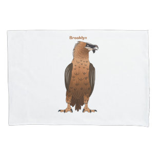 Bearded Vulture cartoon illustration Pillowcase