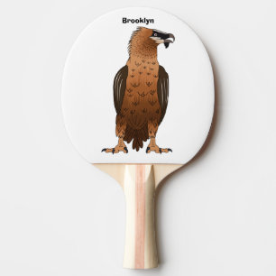 Bearded Vulture cartoon illustration  Ping Pong Paddle