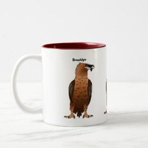 Bearded Vulture cartoon illustration Two-Tone Coffee Mug