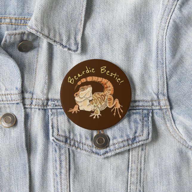 Beardie Bestie! 3 Inch Round Button (In Situ)
