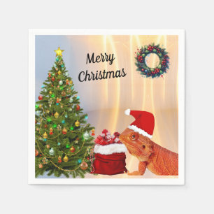 Beardie-Claus Bearded Dragon  Napkin