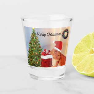 Beardie-Claus - Bearded Dragon Personalized Shot Glass