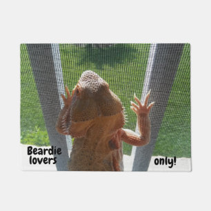 Beardie lovers only Funny Bearded Dragon Print Doormat
