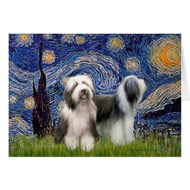 Beardie Pair 1 - Starry Night - Customized (Front Horizontal)