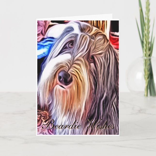 Beardie Wishes Birthday Card (Front)