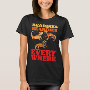Beardies Beardies Everywhere  Bearded Dragon Pet L T-Shirt