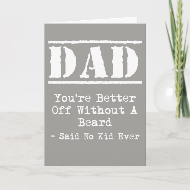 Beards and Moustaches Fathers Day Dad Giftcard Card (Front)