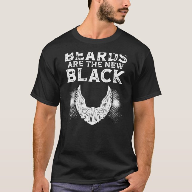 Beards Are The New Black Backprint Beard T-Shirt (Front)