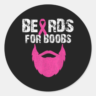 Beards For S Breast Cancer Awareness Tee  Classic Round Sticker