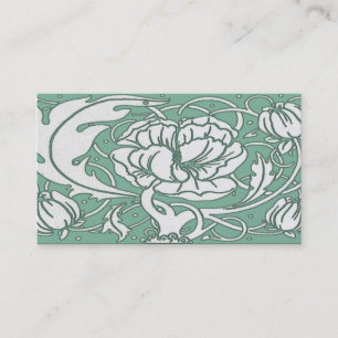 Beardsley Art Nouvea Peony Standard  Business Card