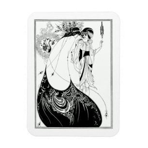 Beardsley Peacock Skirt Vintage Style Magnet