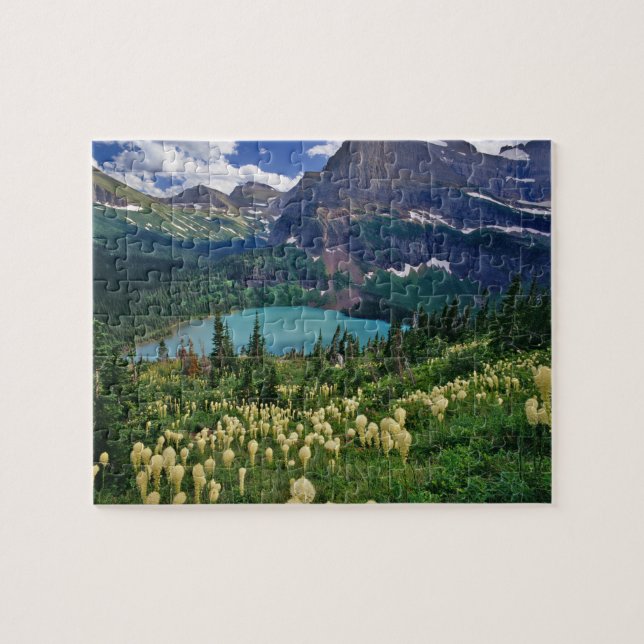 Beargrass above Grinnell Lake in the Many Jigsaw Puzzle (Horizontal)