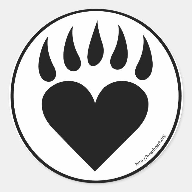 BearHeart Round Sticker (Front)