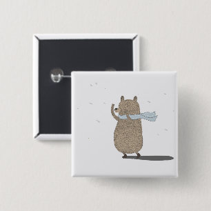 BEARIE CUTIE 2 INCH SQUARE BUTTON
