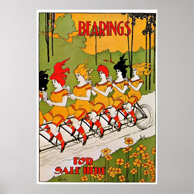 Bearings 1896 ~ Vintage Bicycle Advertisement Poster (Front)