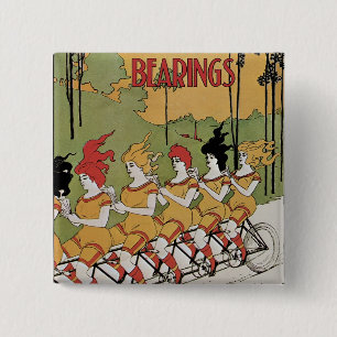 Bearings Bicycle Poster 2 Inch Square Button