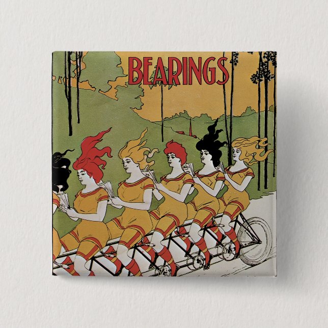 Bearings Bicycle Poster 2 Inch Square Button (Front)