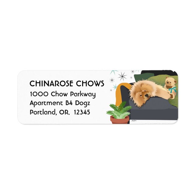 BEARLY AWAKE CHOW - Return Address Labels Customiz (Front)