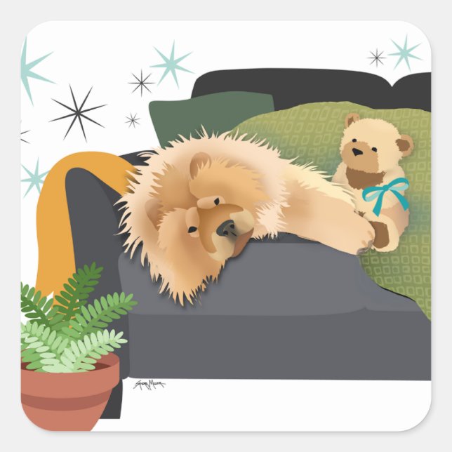 BEARLY AWAKE - Chow stickers (Front)