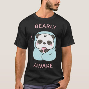 Bearly Awake Cute Little Panda With Blanket T-Shirt