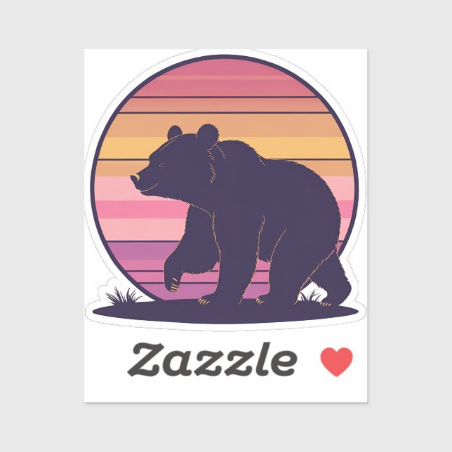 Bearly Awake – Funny Retro Bear Sunset Design (Sheet)