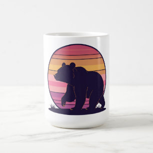 Bearly Awake – Funny Retro Bear Sunset Design Coffee Mug