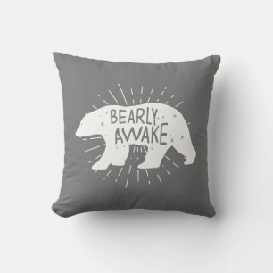 Bearly Awake Throw Pillow