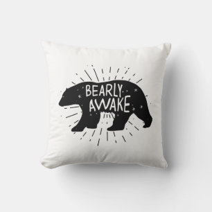Bearly Awake Throw Pillow