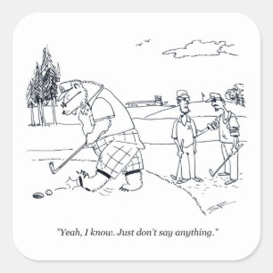 Bearly Golf large square stickers