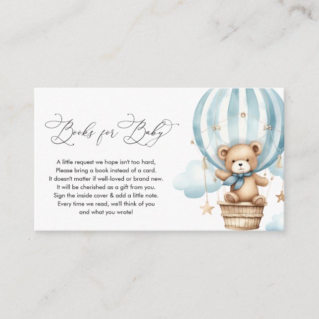 Bearly wait baby shower books for baby card (Front)