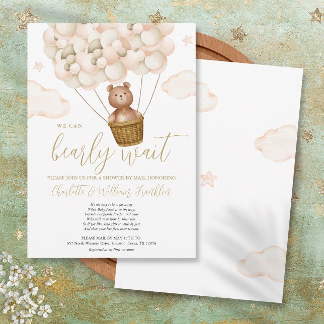 Bearly Wait Baby Shower By Mail Long Distance Invitation (Creator Uploaded)