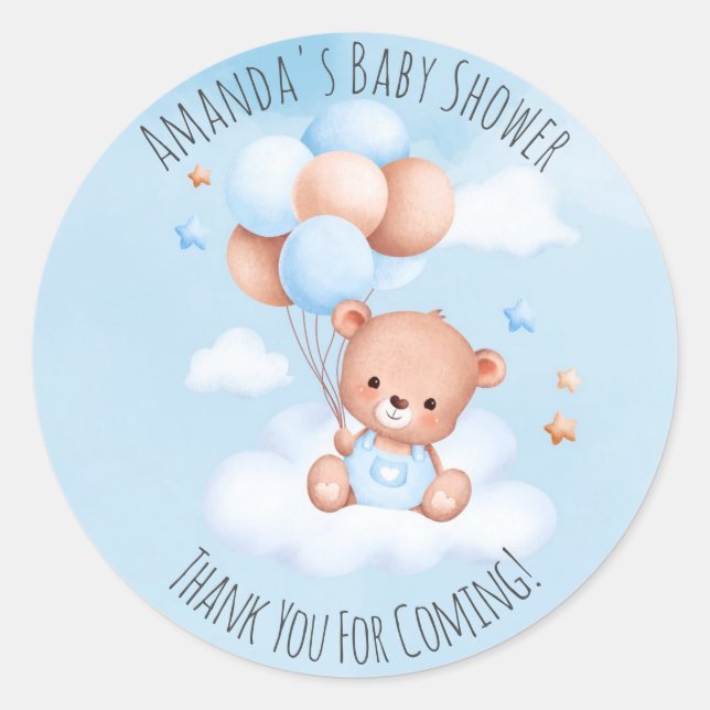 Bearly Wait Baby Shower Classic Round Sticker (Front)