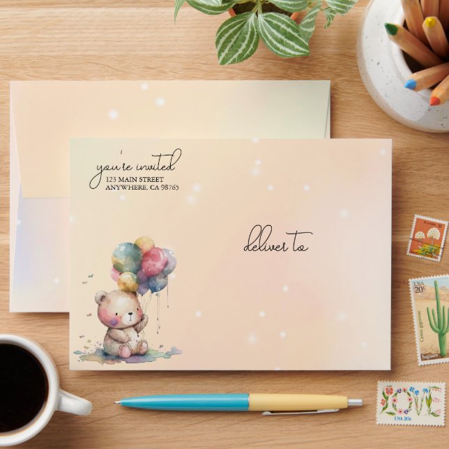 Bearly Wait Baby Shower Envelope (Desk)