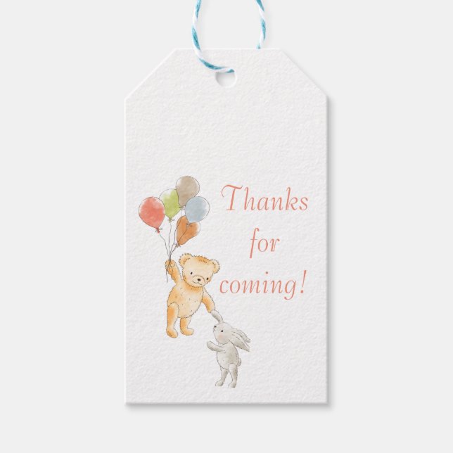 "Bearly Wait" Baby Shower Favour Tags (Front)