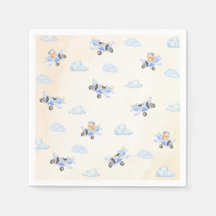 Bearly Wait Baby Shower Flying Bear & Cloud Napkin