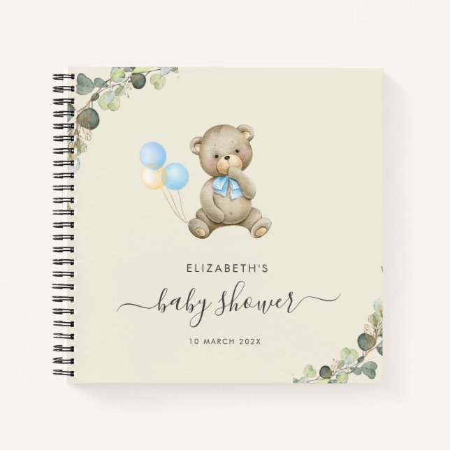 bearly wait baby shower guestbook notebook (Front)