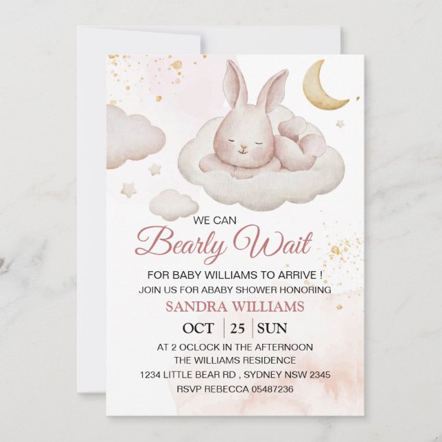  Bearly Wait Baby Shower Invitation (Front)