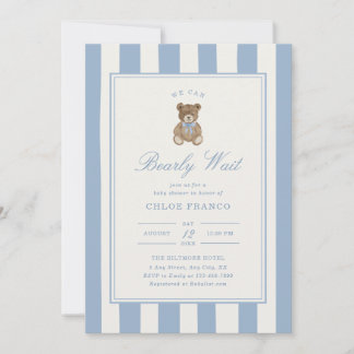 Bearly Wait Baby Shower Invitation Bear Theme