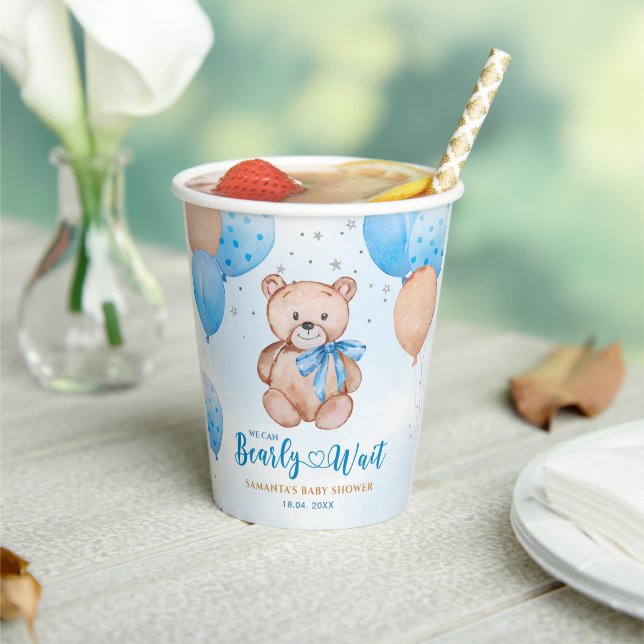 Bearly Wait baby shower Paper Cups (Insitu)