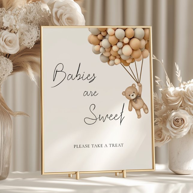 Bearly Wait Balloon Baby Shower Sweet Are Treat Poster (Creator Uploaded)
