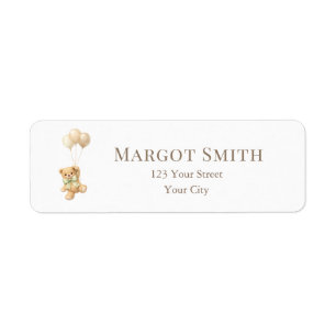 Bearly Wait Balloons Baby Shower Return Address
